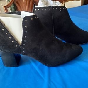 Ladies black studded ankle boot.